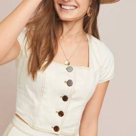 Anthropologie Tops - HOST PICK Anthro Button-Front Denim Jacket/Top